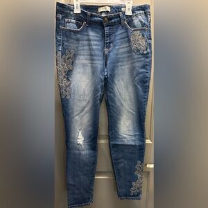 Vintage America Size 8R/29 Boho Skinny Jeans Pre-owned
